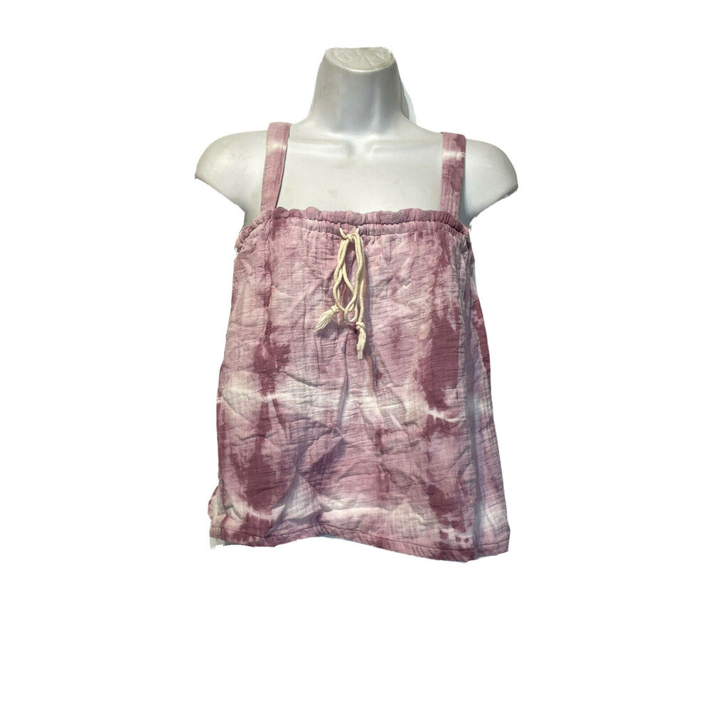 Madewell x Warm Pink Tie Dye Drawstring Tank Top Size S